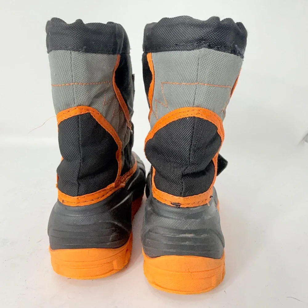 Kids Black Grey Orange Insulated Snow Boots Size 9 552370741 WMBTOT4490000-0814